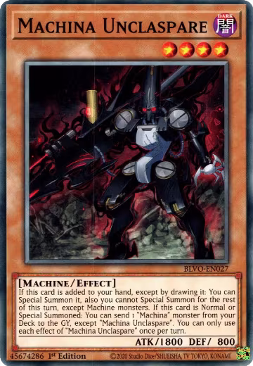 Machina Unclaspare (BLVO-EN027), Blazing Vortex — Yu-Gi-Oh! card price