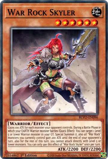 War Rock Skyler (BLVO-EN096), Blazing Vortex — Yu-Gi-Oh! card price