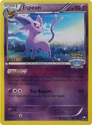 Espeon - 48/108 (National Championships) [Staff] (048/108), League & Championship Cards — Pokémon card price