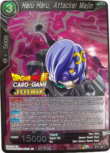 Haru Haru, Attacker Majin (BT3-120), Judge Promotion Cards — DB Super card price