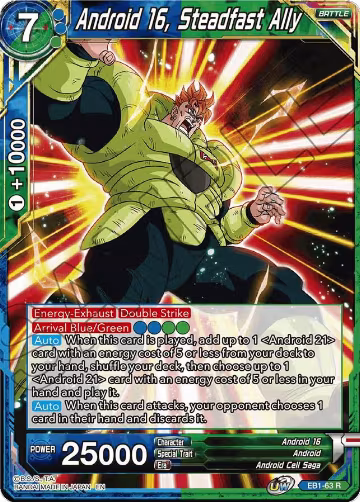 Android 16, Steadfast Ally (EB1-63), Battle Evolution Booster — DB Super card price
