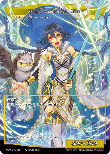 Zero, Apprentice Sage (MSW-018 RR/JR), The Magic Stone War - Zero — Force of Will card price