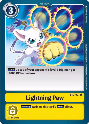 Lightning Paw (BT2-097 C), Release Special Booster 1.5 — Digimon card price