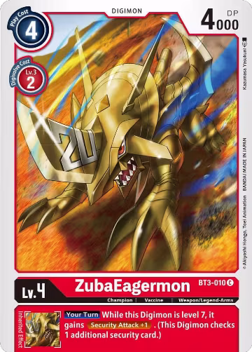 ZubaEagermon (BT3-010 C), Release Special Booster 1.5 — Digimon card price