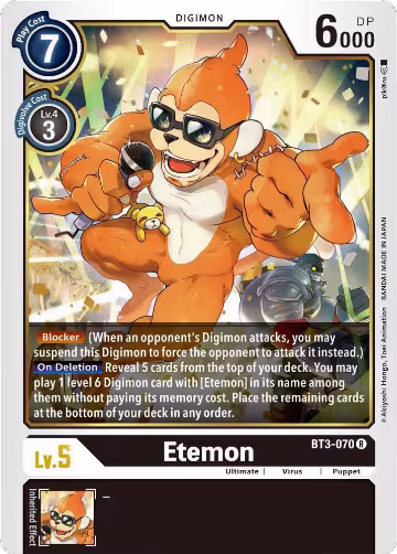 Etemon (BT3-070 R), Release Special Booster 1.5 — Digimon card price