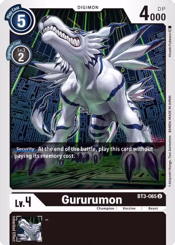 Gururumon (BT3-065 U), Release Special Booster 1.5 — Digimon card price