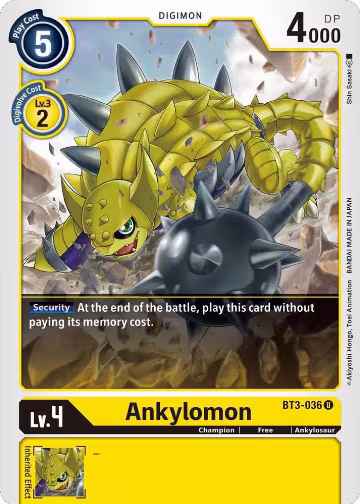 Ankylomon (BT3-036 U), Release Special Booster 1.5 — Digimon card price