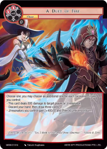 A Duet of Fire (MSW-019), The Magic Stone War - Zero — Force of Will card price