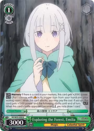 Exploring the Forest, Emilia (RZ/SE35-E09 R), ZERO: The Frozen Bond — Weiß Schwarz card price
