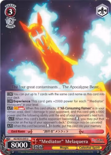 "Mediator" Melaquera (RZ/SE35-E45 U), ZERO: The Frozen Bond — Weiß Schwarz card price
