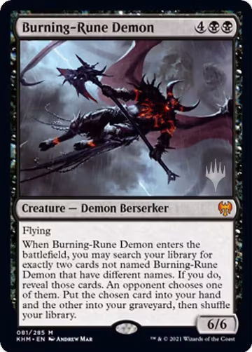 Burning-Rune Demon (81), Promo Pack: Kaldheim — Magic card price