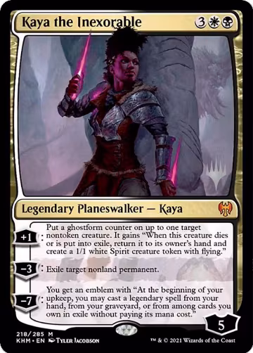 Kaya the Inexorable (218), Promo Pack: Kaldheim — Magic card price