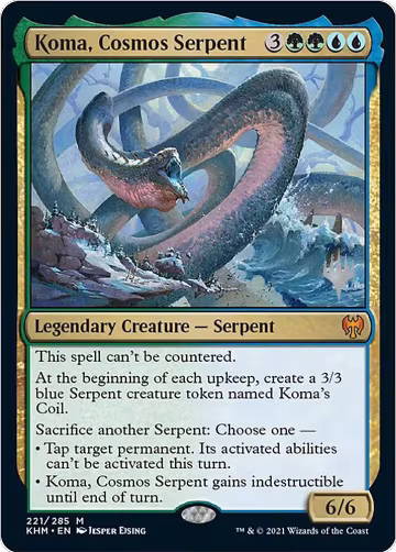Koma, Cosmos Serpent (221), Promo Pack: Kaldheim — Magic card price