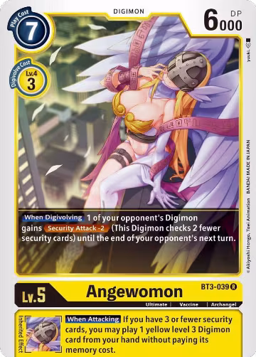 Angewomon - BT3-039 (BT3-039 R), Release Special Booster 1.5 — Digimon card price