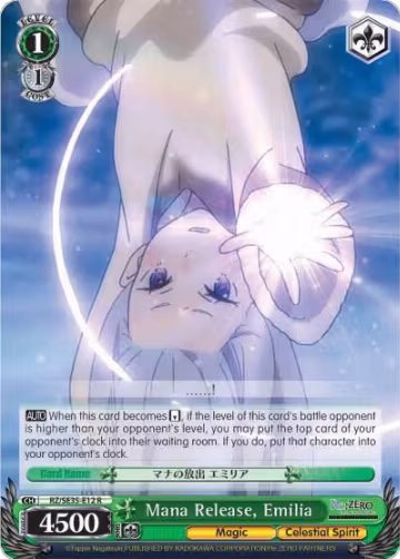 Mana Release, Emilia (RZ/SE35-E12 R), ZERO: The Frozen Bond — Weiß Schwarz card price