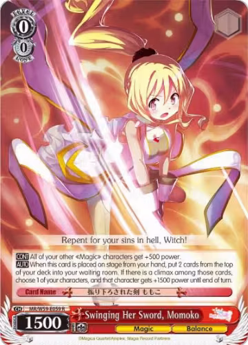 Swinging Her Sword, Momoko (MR/W59-E059 R), Magia Record: Puella Magi Madoka Magica [Side Story] (Mobile) — Weiß Schwarz card price