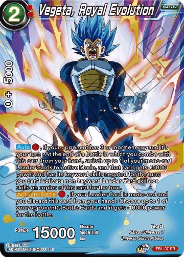 Vegeta, Royal Evolution (EB1-07), Battle Evolution Booster — DB Super card price