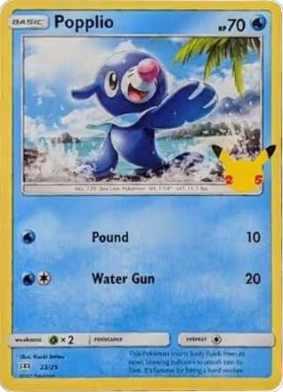 Popplio - 23/25 (023/025), McDonald's 25th Anniversary Promos — Pokémon card price