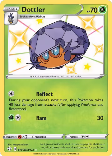 Dottler (SV008/SV122), Shining Fates: Shiny Vault — Pokémon card price