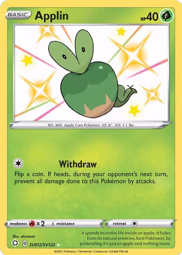 Applin (SV012/SV122), Shining Fates: Shiny Vault — Pokémon card price