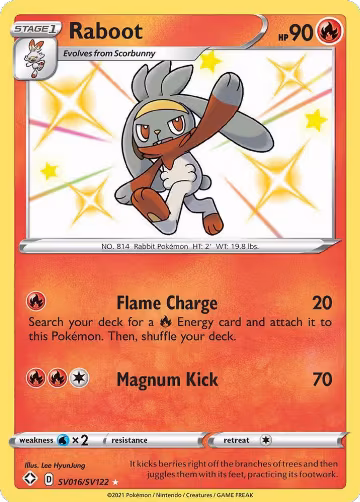 Raboot (SV016/SV122), Shining Fates: Shiny Vault — Pokémon card price