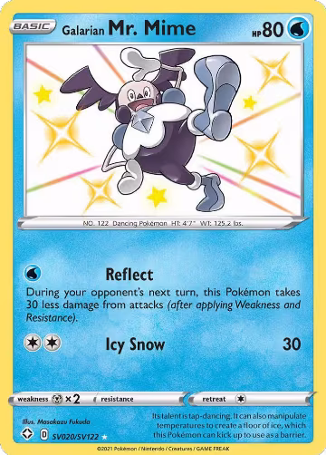 Galarian Mr. Mime (SV020/SV122), Shining Fates: Shiny Vault — Pokémon card price