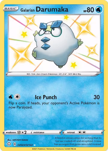 Galarian Darumaka (SV023/SV122), Shining Fates: Shiny Vault — Pokémon card price