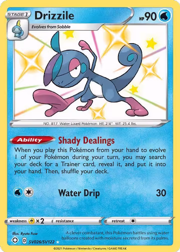 Drizzile (SV026/SV122), Shining Fates: Shiny Vault — Pokémon card price
