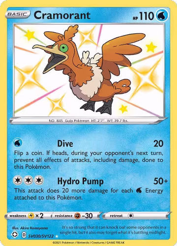 Cramorant (SV030/SV122), Shining Fates: Shiny Vault — Pokémon card price