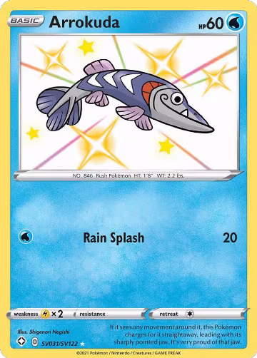 Arrokuda (SV031/SV122), Shining Fates: Shiny Vault — Pokémon card price