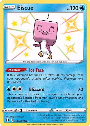 Eiscue (SV035/SV122), Shining Fates: Shiny Vault — Pokémon card price