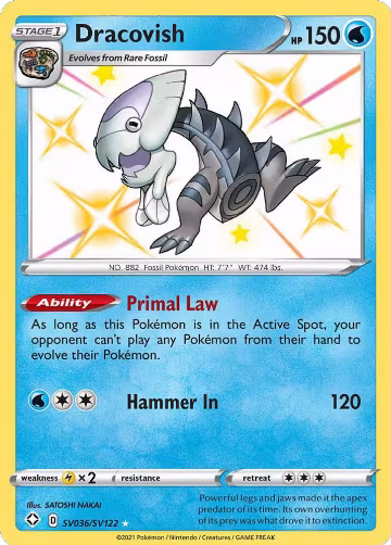 Dracovish (SV036/SV122), Shining Fates: Shiny Vault — Pokémon card price