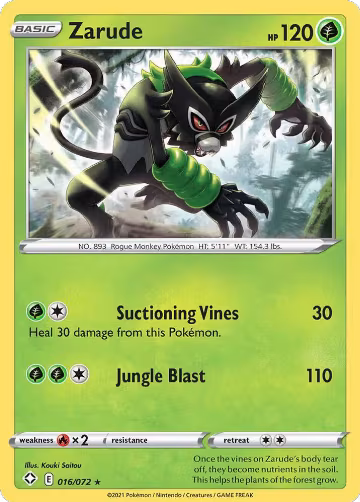 Zarude (016/072), Shining Fates — Pokémon card price