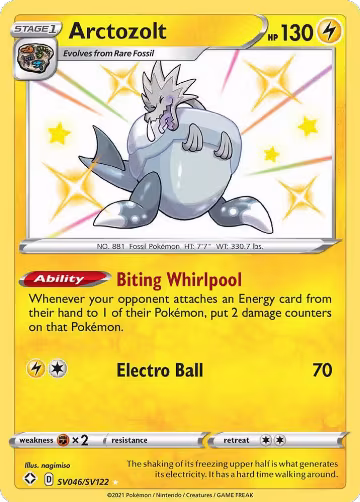 Arctozolt (SV046/SV122), Shining Fates: Shiny Vault — Pokémon card price