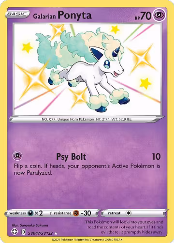 Galarian Ponyta (SV047/SV122) — card price