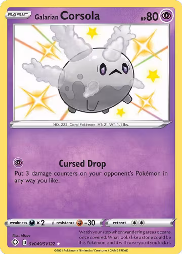 Galarian Corsola (SV049/SV122), Shining Fates: Shiny Vault — Pokémon card price