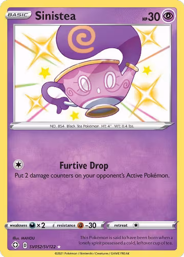 Sinistea (SV052/SV122), Shining Fates: Shiny Vault — Pokémon card price