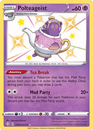 Polteageist (SV053/SV122), Shining Fates: Shiny Vault — Pokémon card price