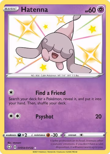 Hatenna (SV054/SV122), Shining Fates: Shiny Vault — Pokémon card price