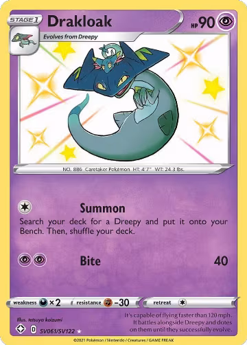 Drakloak (SV061/SV122), Shining Fates: Shiny Vault — Pokémon card price