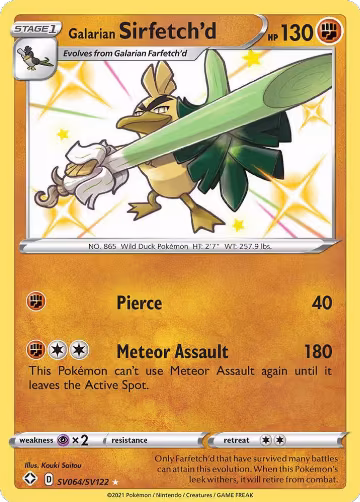 Galarian Sirfetch'd (SV064/SV122), Shining Fates: Shiny Vault — Pokémon card price