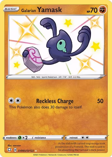 Galarian Yamask (SV065/SV122), Shining Fates: Shiny Vault — Pokémon card price