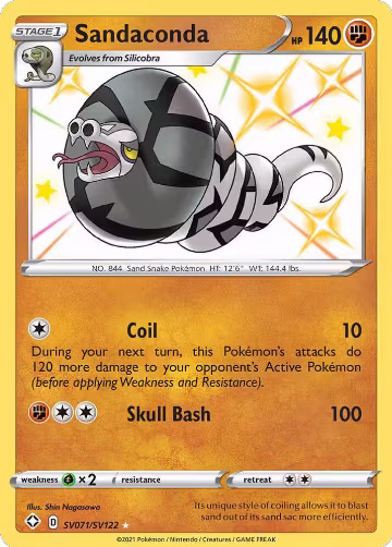 Sandaconda (SV071/SV122), Shining Fates: Shiny Vault — Pokémon card price