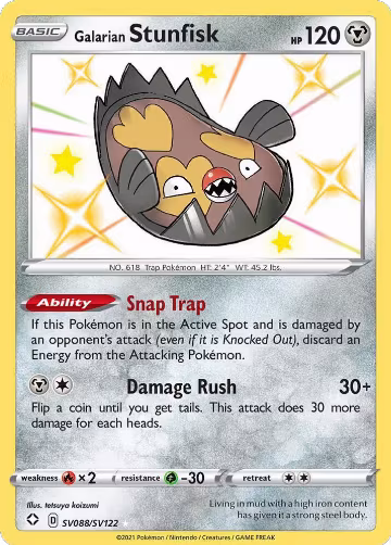 Galarian Stunfisk (SV088/SV122), Shining Fates: Shiny Vault — Pokémon card price