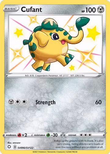 Cufant (SV090/SV122), Shining Fates: Shiny Vault — Pokémon card price