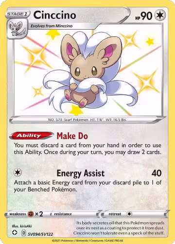 Cinccino (SV094/SV122), Shining Fates: Shiny Vault — Pokémon card price