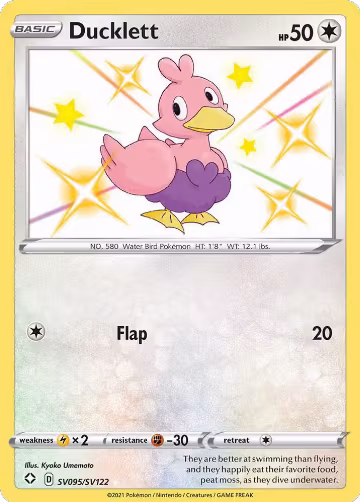 Ducklett (SV095/SV122), Shining Fates: Shiny Vault — Pokémon card price