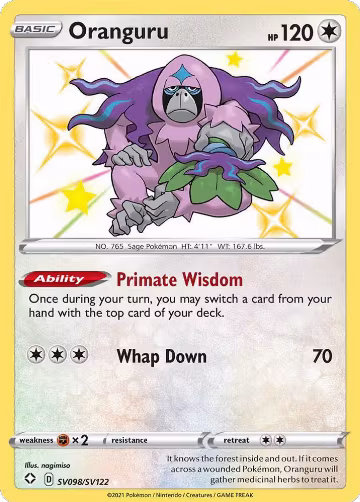 Oranguru (SV098/SV122), Shining Fates: Shiny Vault — Pokémon card price