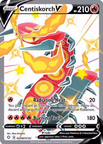 Centiskorch V (SV108/SV122), Shining Fates: Shiny Vault — Pokémon card price