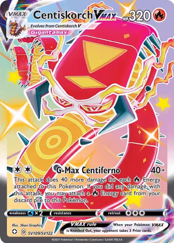 Centiskorch VMAX (SV109/SV122), Shining Fates: Shiny Vault — Pokémon card price